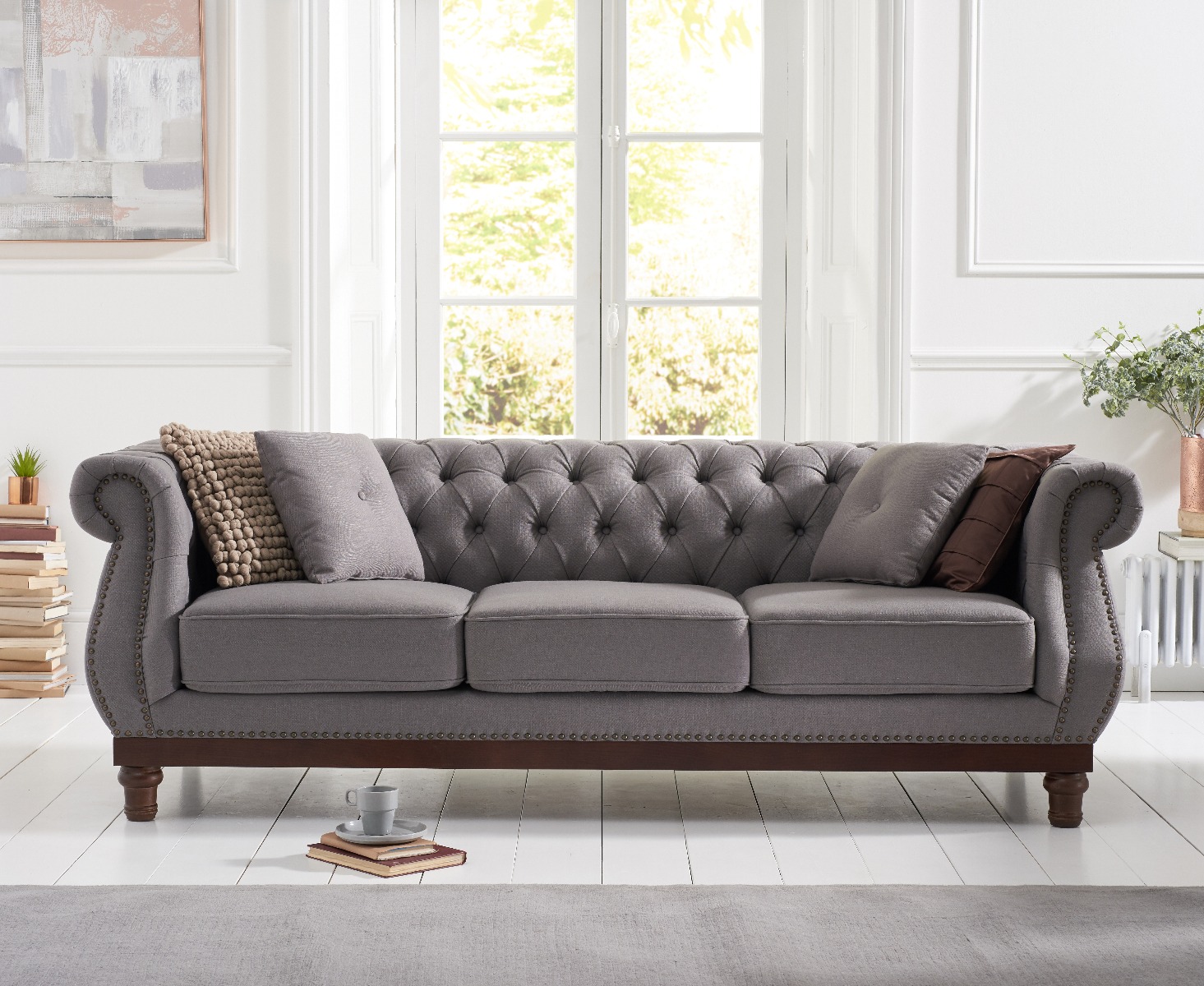 Henbury Chesterfield Grey Linen 3 Seater Sofa review