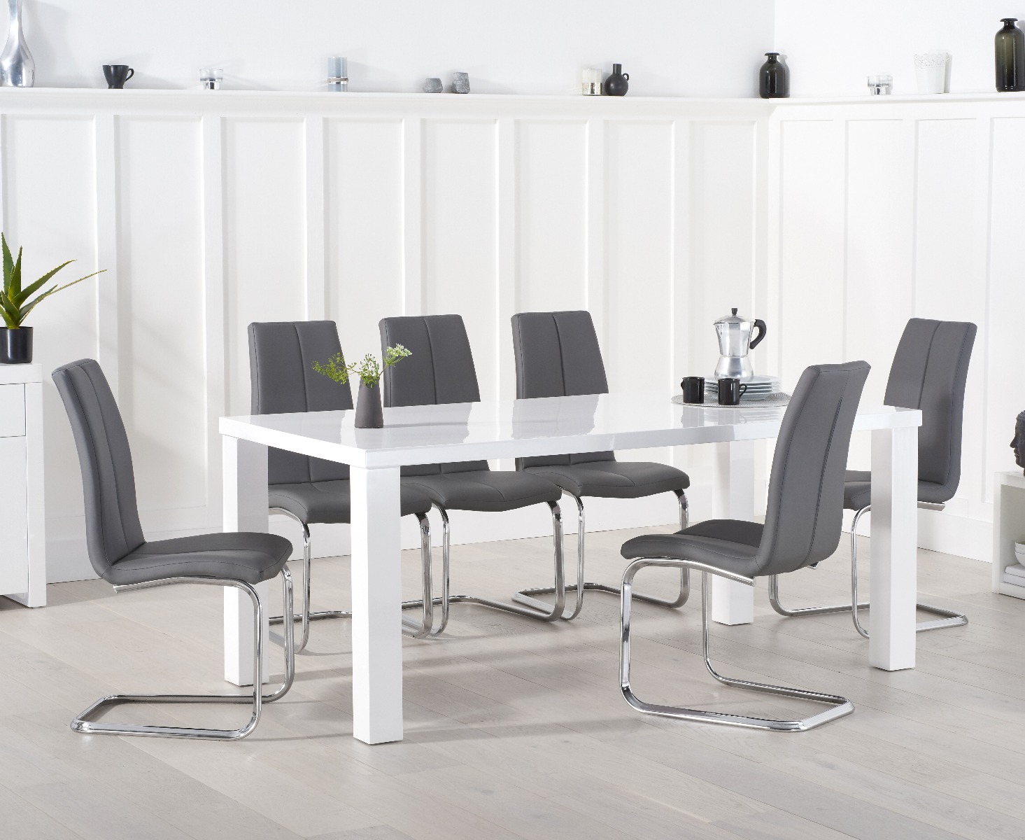 Atlanta 200cm White High Gloss Dining Table with Tarin Chairs review