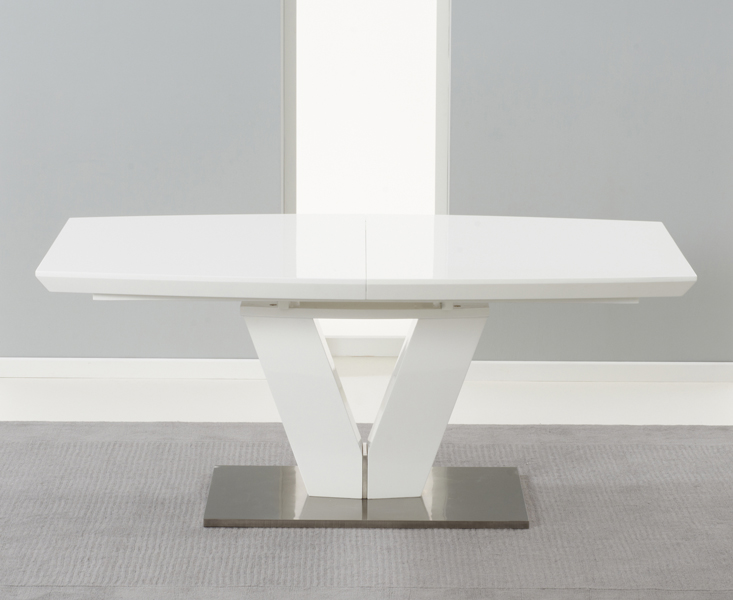 Product photograph of Malaga 180cm White High Gloss Extending Dining Table from Oak Furniture Superstore