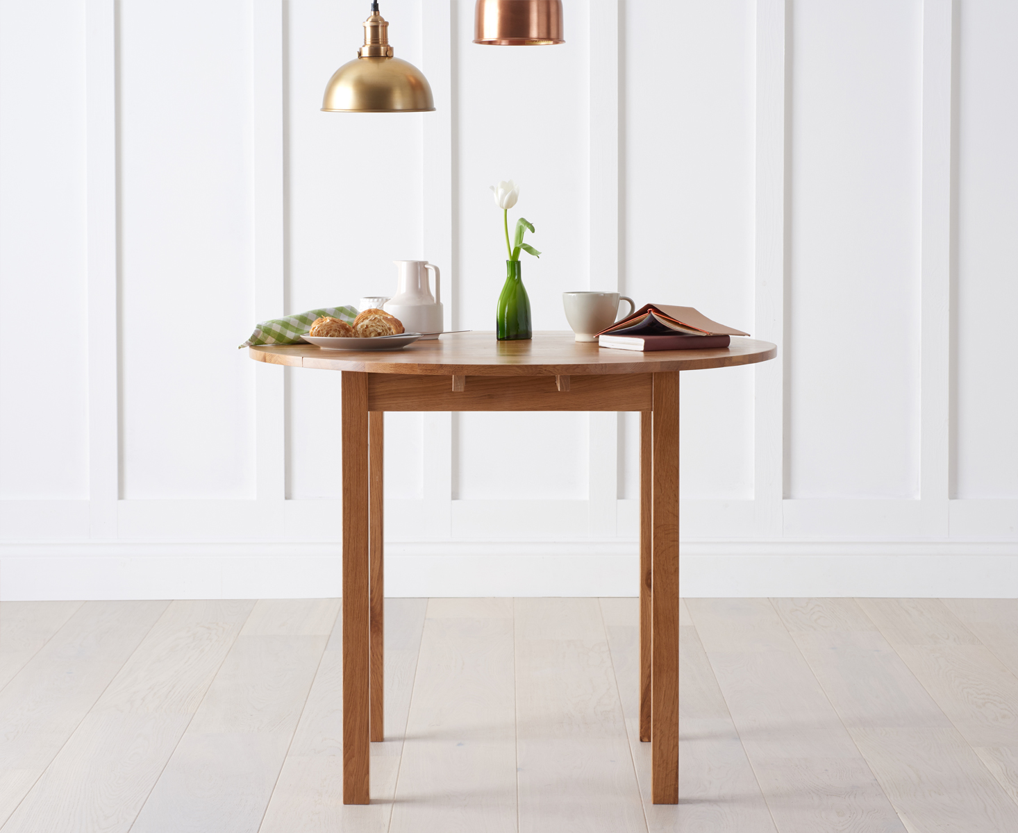 Product photograph of Oxford 90cm Solid Oak Extending Dining Table from Oak Furniture Superstore