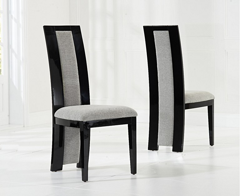 Photo 2 of Novara 200cm cream and black pedestal marble dining table with 12 black novara chairs