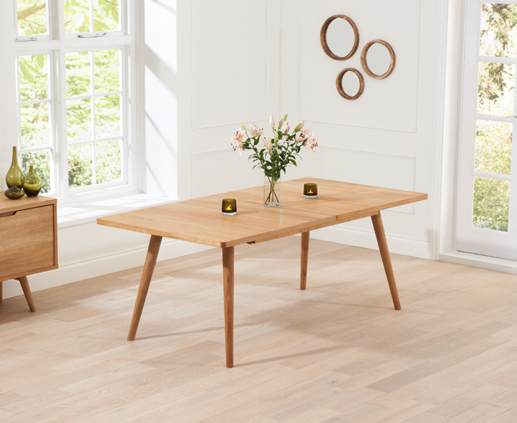 Photo 2 of Extending ruben 150cm retro oak dining table with 10 grey ruben chairs