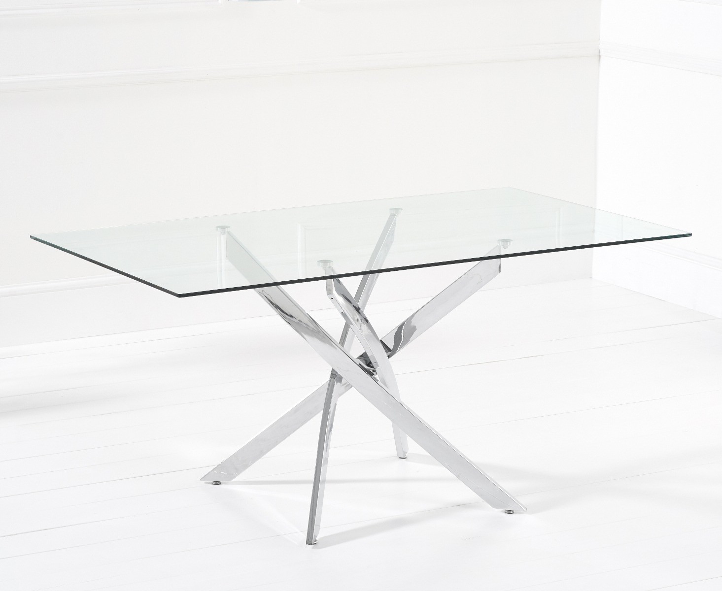 Photo 3 of Denver 160cm rectangular glass dining table with 4 grey vigo chairs