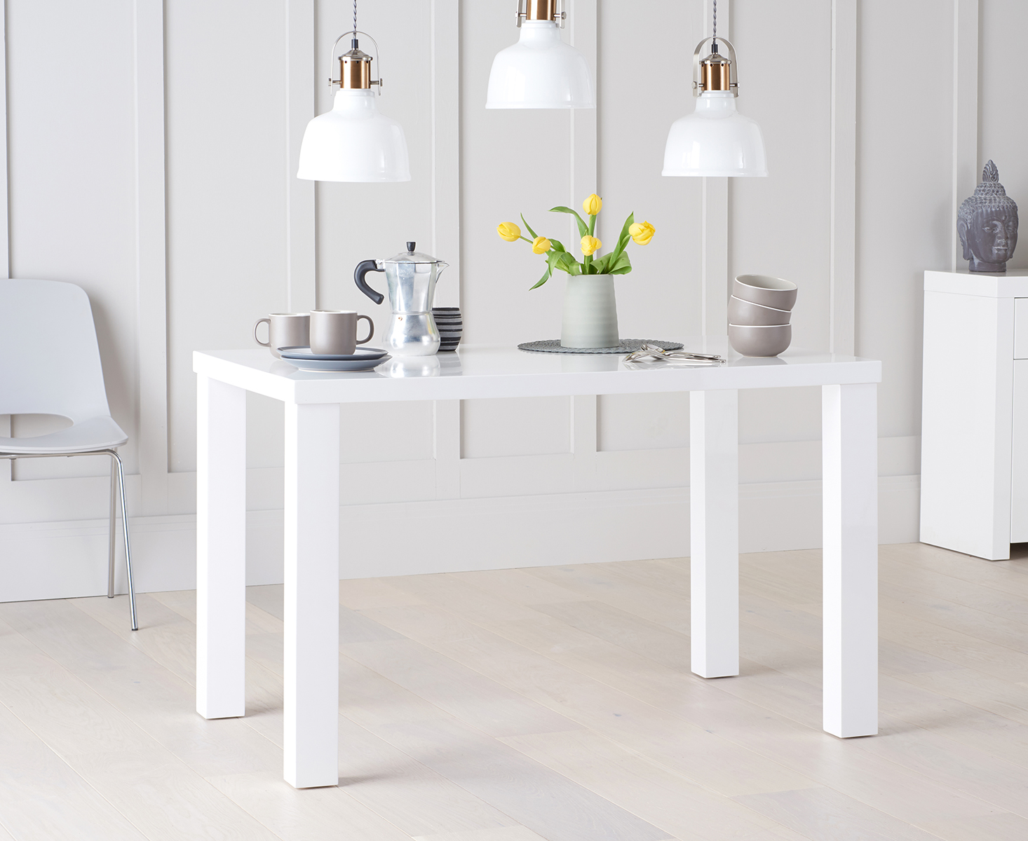 Seattle 120cm White High Gloss Dining Table