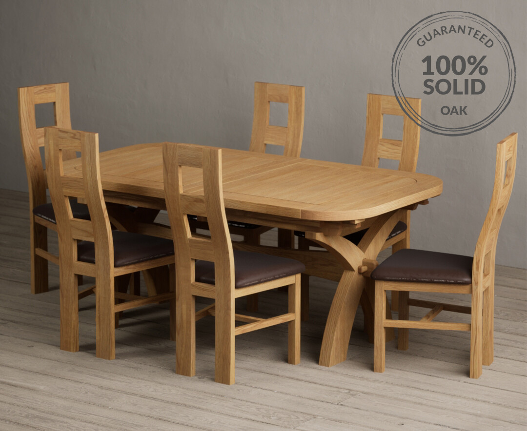 Photo 2 of Extending olympia 180cm solid oak dining table with 12 linen natural chairs