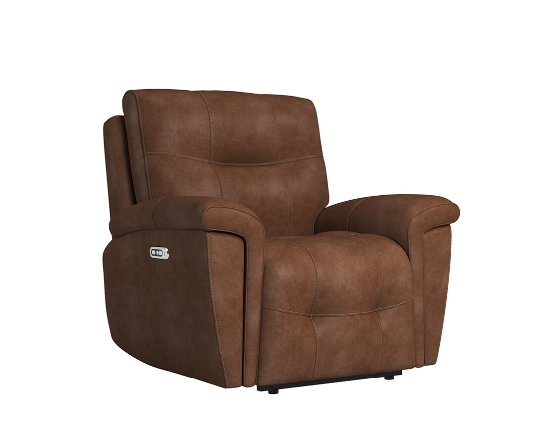 Photo 2 of Barlow dark brown faux leather reclining armchair
