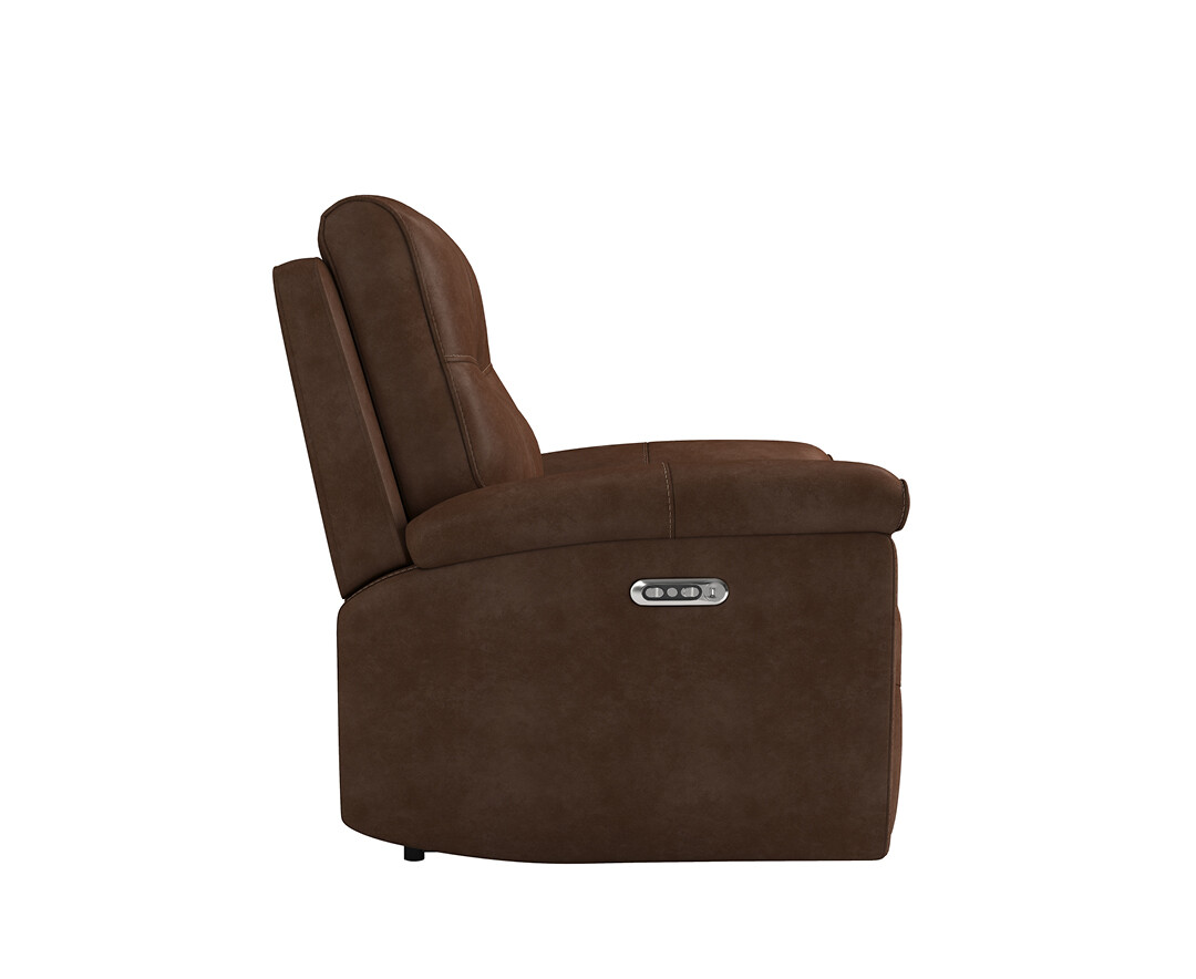Photo 3 of Barlow dark brown faux leather reclining armchair