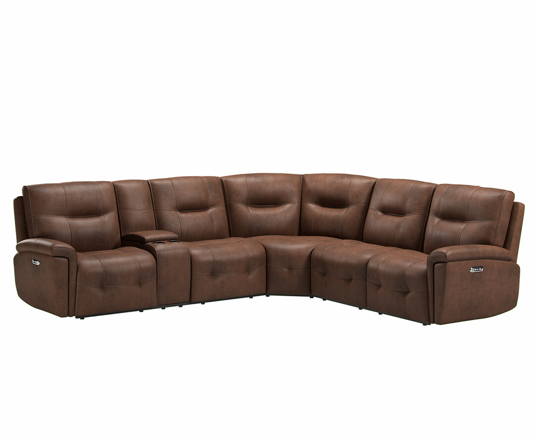 Photo 2 of Barlow dark brown faux leather left hand facing reclining corner sofa