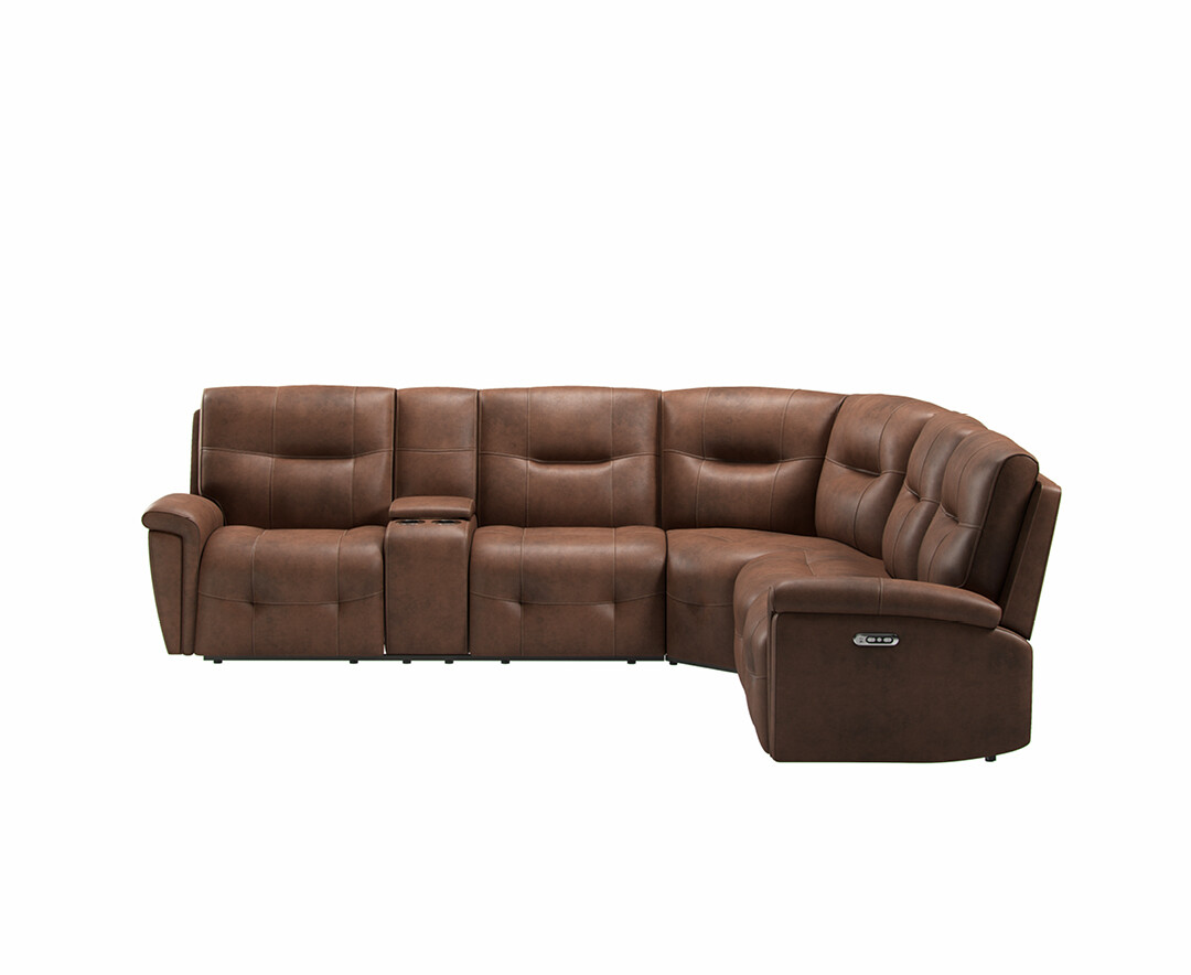 Photo 3 of Barlow dark brown faux leather left hand facing reclining corner sofa