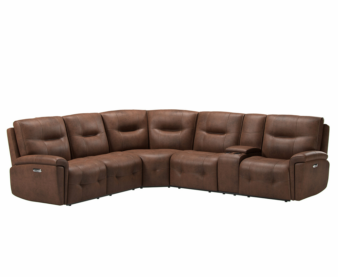 Photo 1 of Barlow dark brown faux leather right hand facing reclining corner sofa