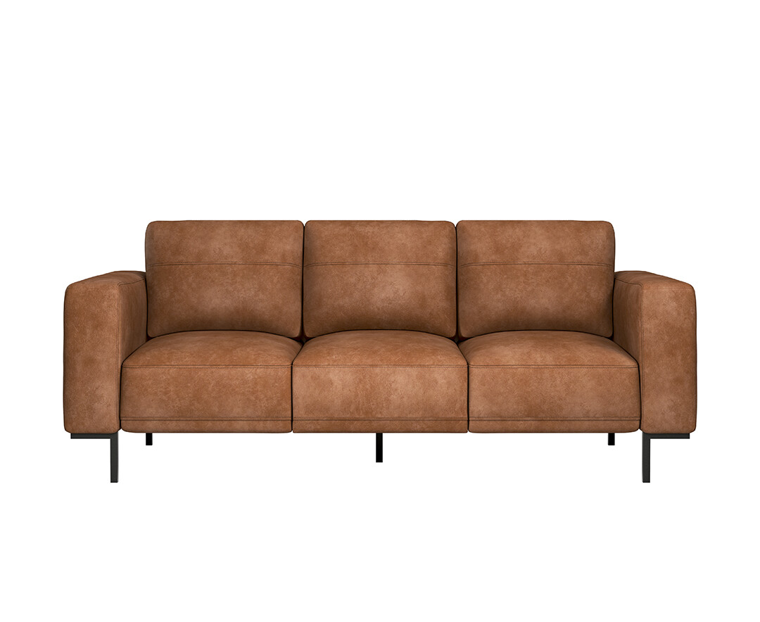 Photo 1 of Camden tan faux leather 3 seater sofa