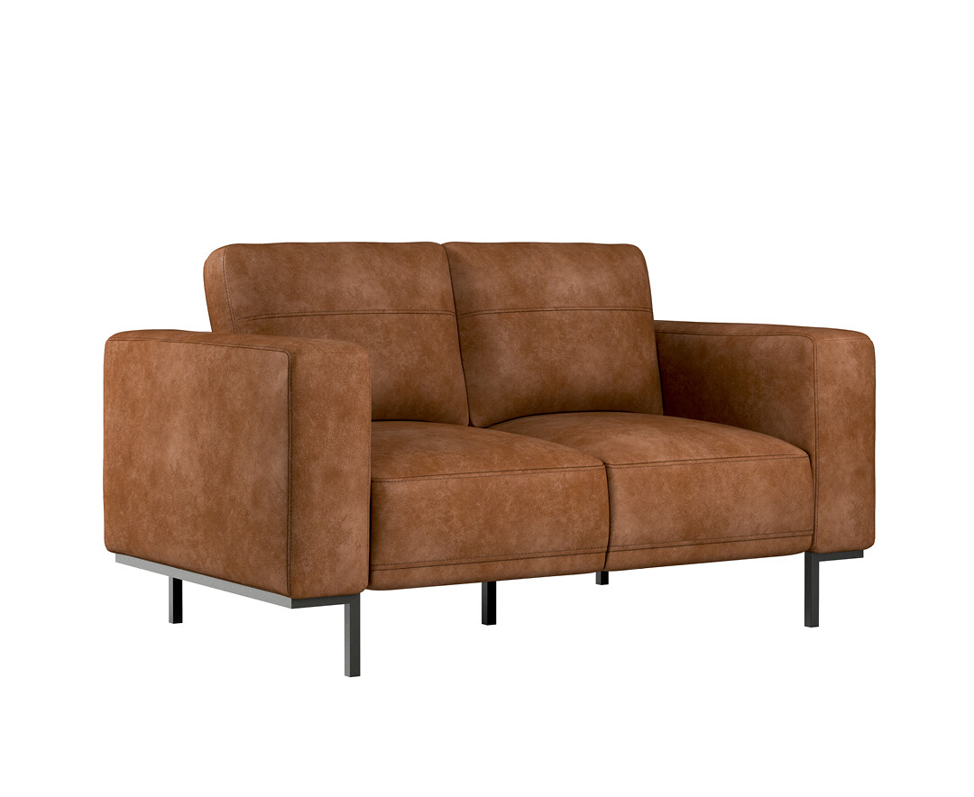 Photo 2 of Camden tan faux leather 2 seater sofa