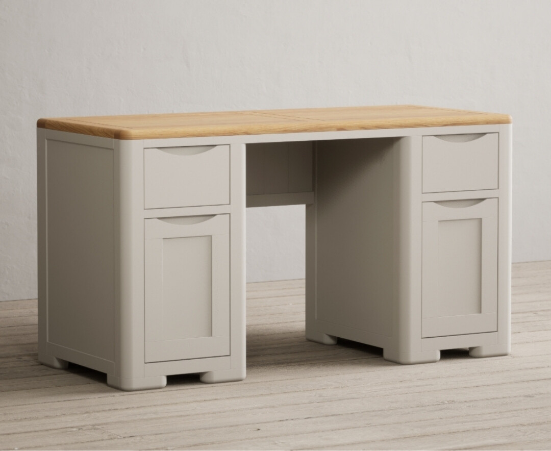 Alba Oak And Soft White Painted Computer Desk