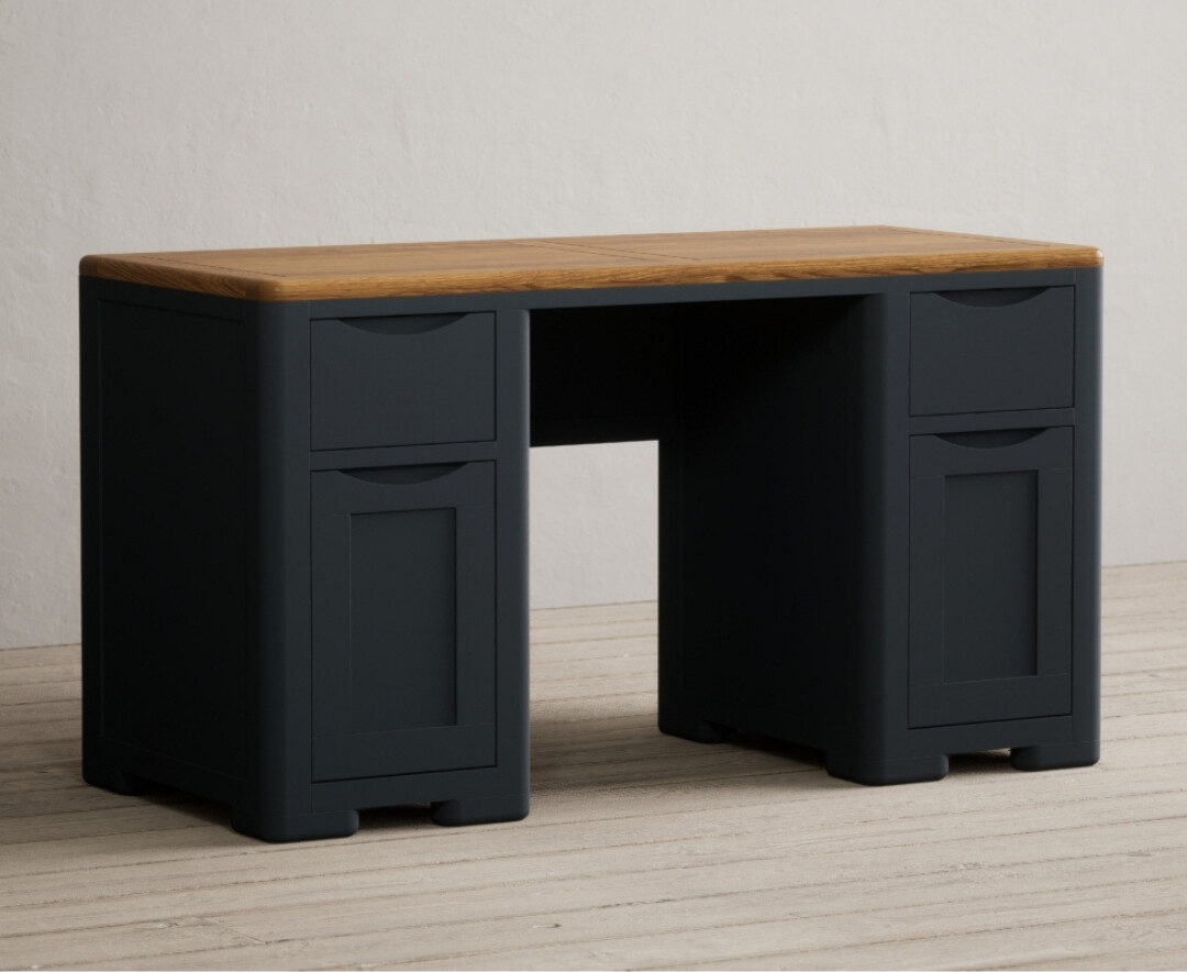 Pembridge Oak And Dark Blue Painted Computer Desk