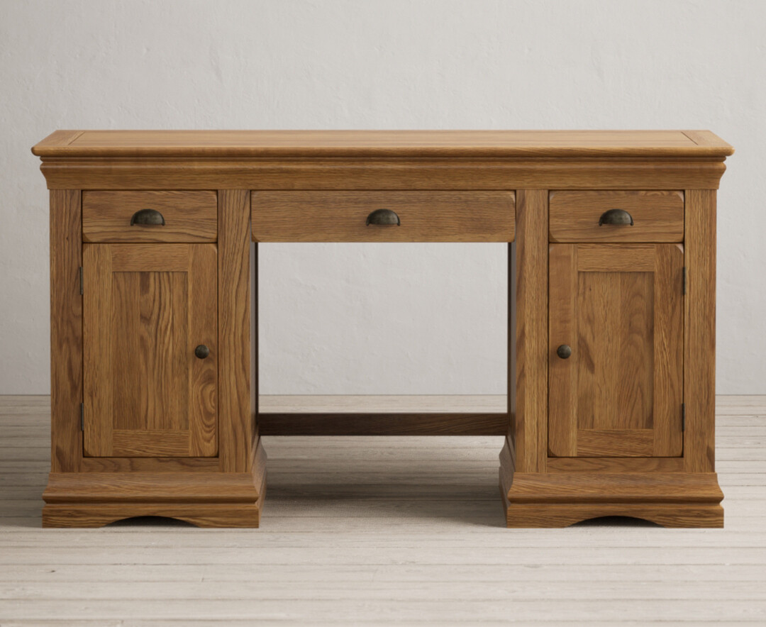 Burford Rustic Solid Oak Desk