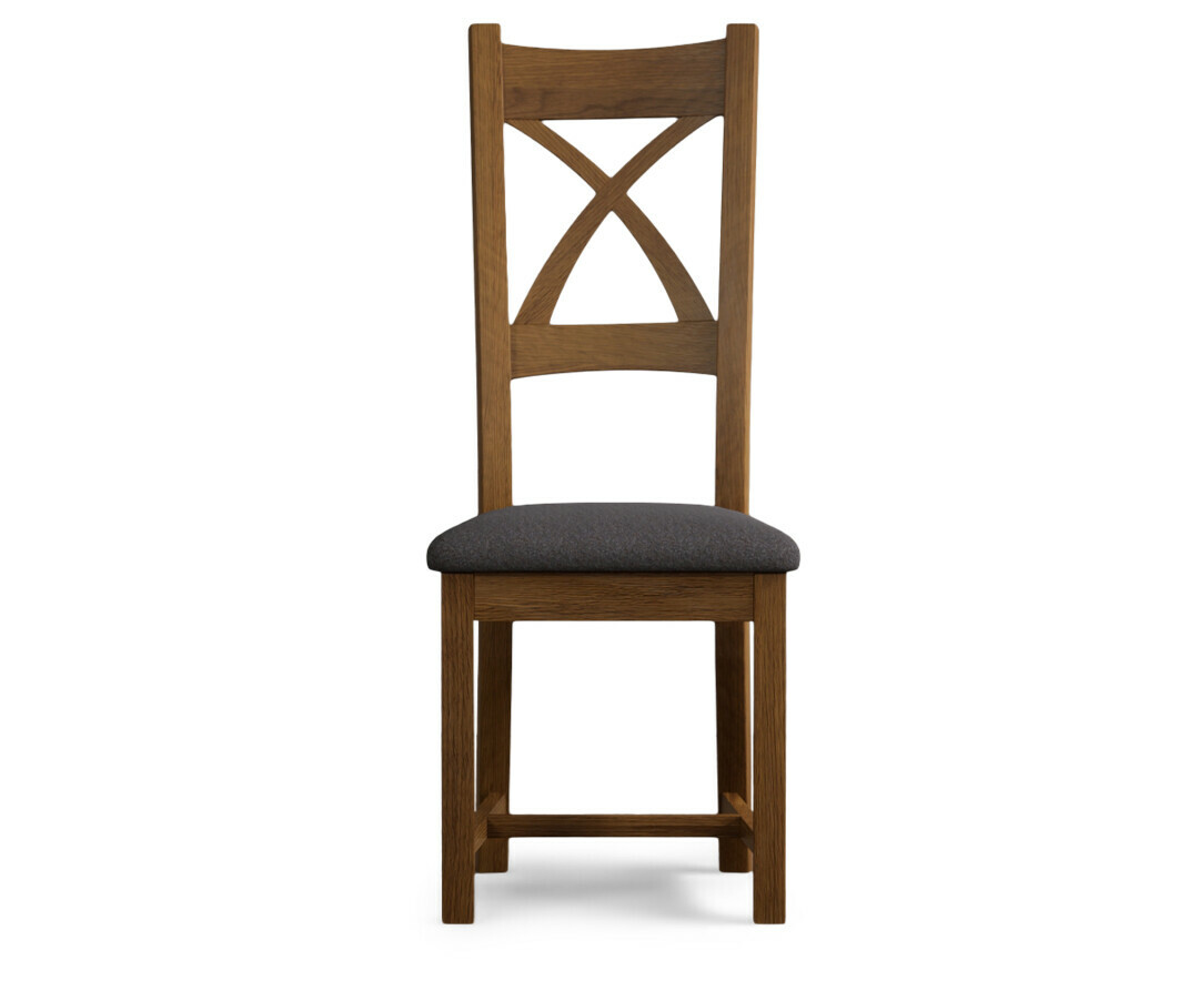 Product photograph of Linen Rustic Solid Oak Chairs from Oak Furniture Superstore