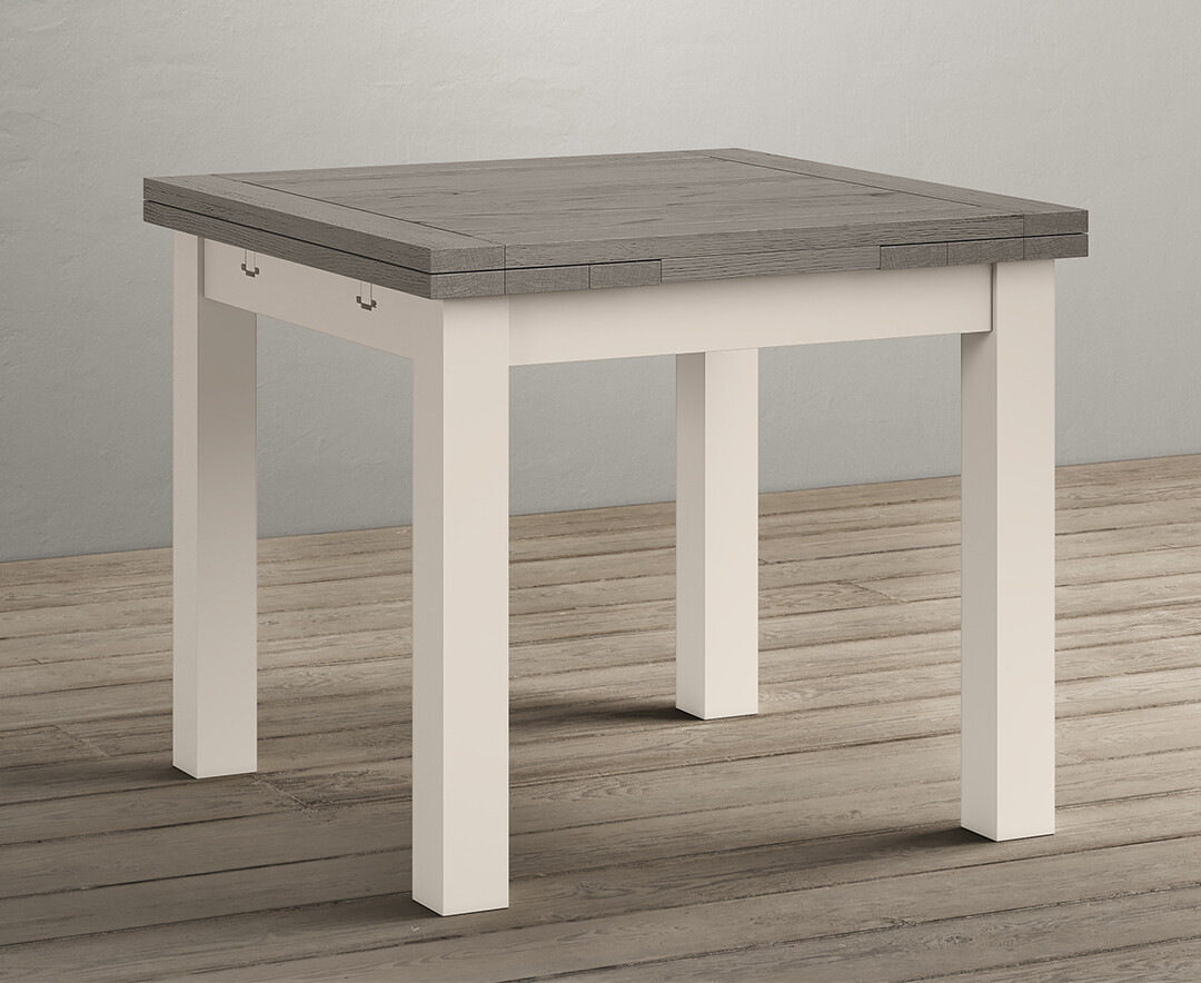 Extending Dartmouth 90cm Oak And Soft White Painted Dining Table