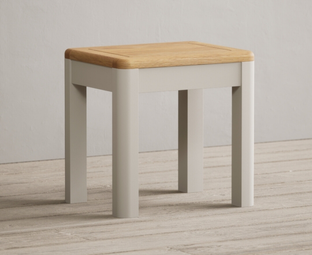 Alba Oak And Soft White Painted Dressing Table Stool