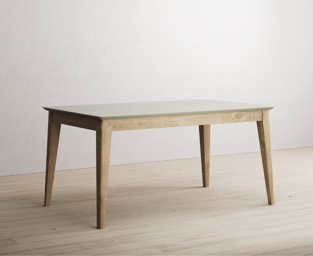 Extending Ancona Oak And Soft Green Painted 150cm Dining Table