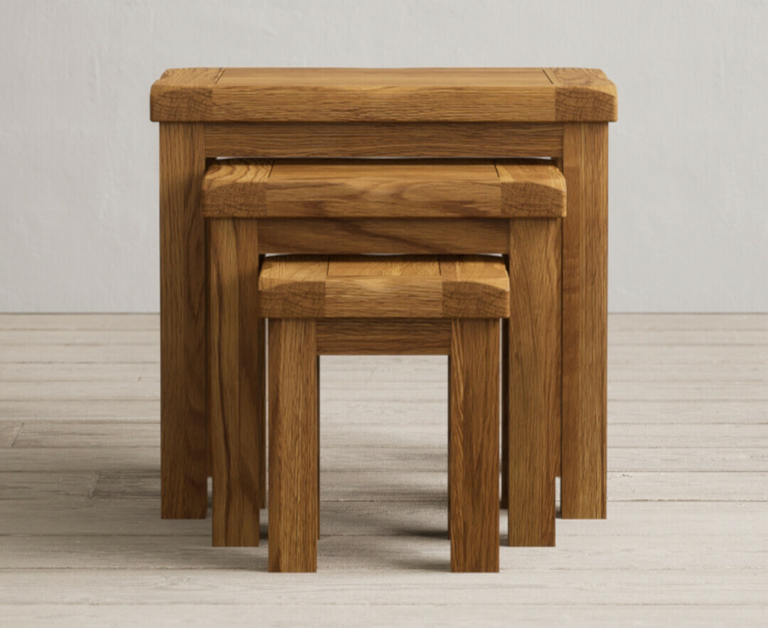 Harrogate Rustic Solid Oak Nest Of Tables