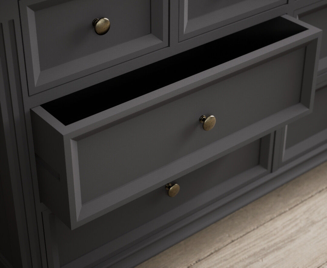 Photo 2 of Francis oak and charcoal grey painted wide chest of drawers