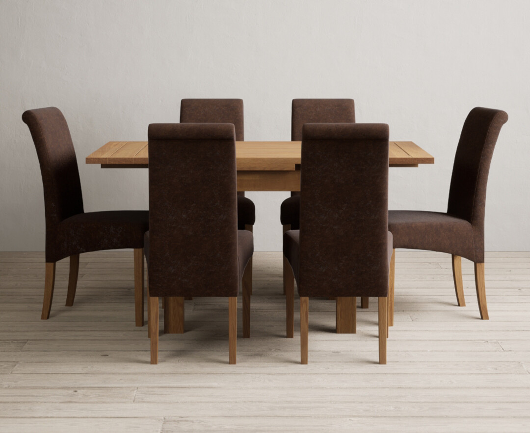 Extending Buxton 90cm Solid Oak Dining Table With 4 Charcoal Grey Scroll Back Chairs
