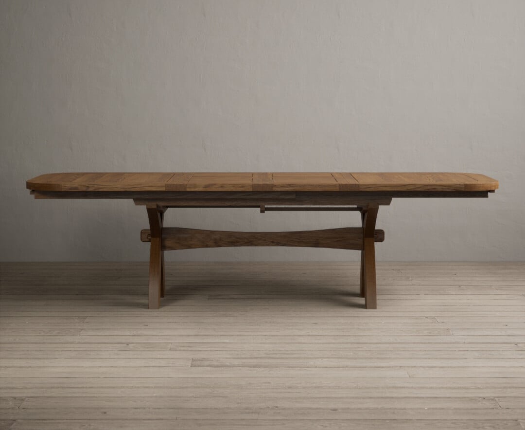 Product photograph of Extending Olympia 180cm Rustic Solid Oak Dining Table from Oak Furniture Superstore