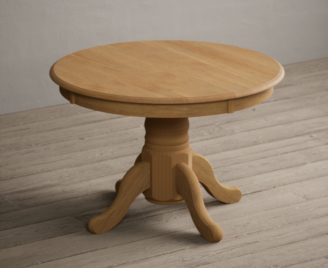 Hertford Solid Oak Extending Pedestal Dining Table
