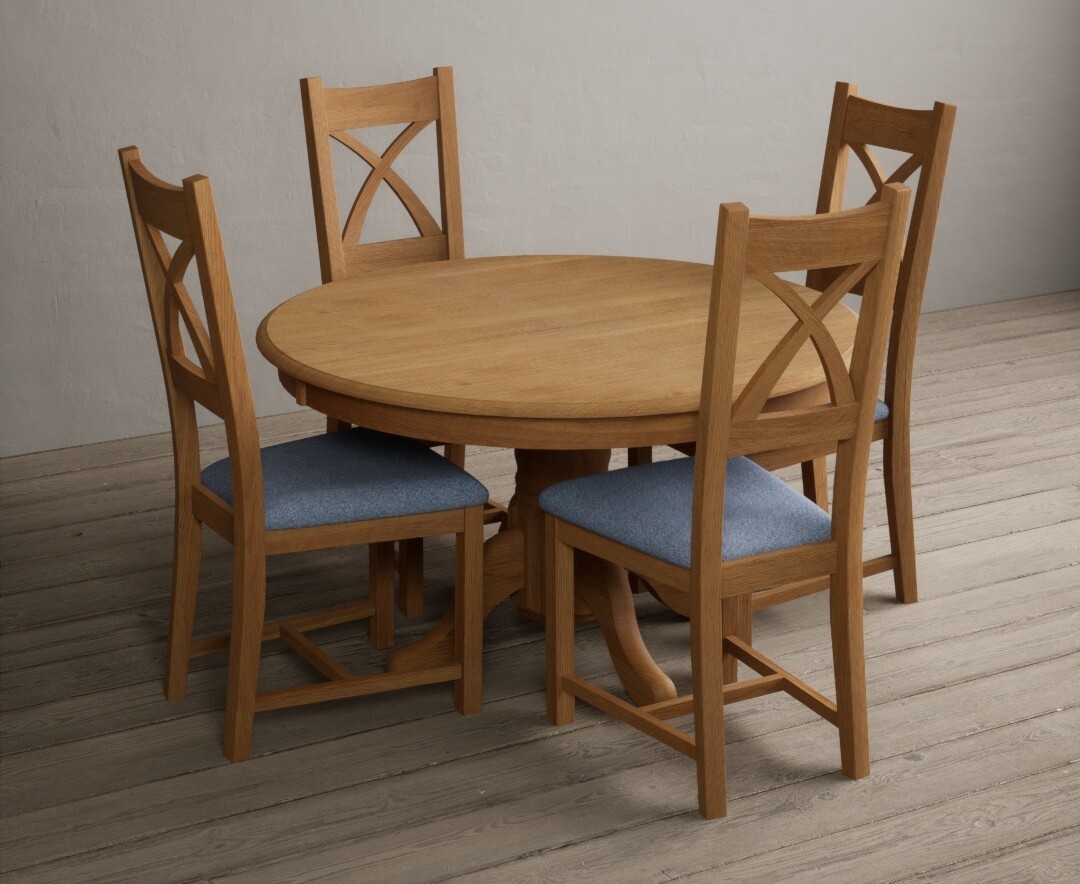 Photo 2 of Hertford 120cm fixed top solid oak dining table with 6 charcoal grey natural solid oak chairs