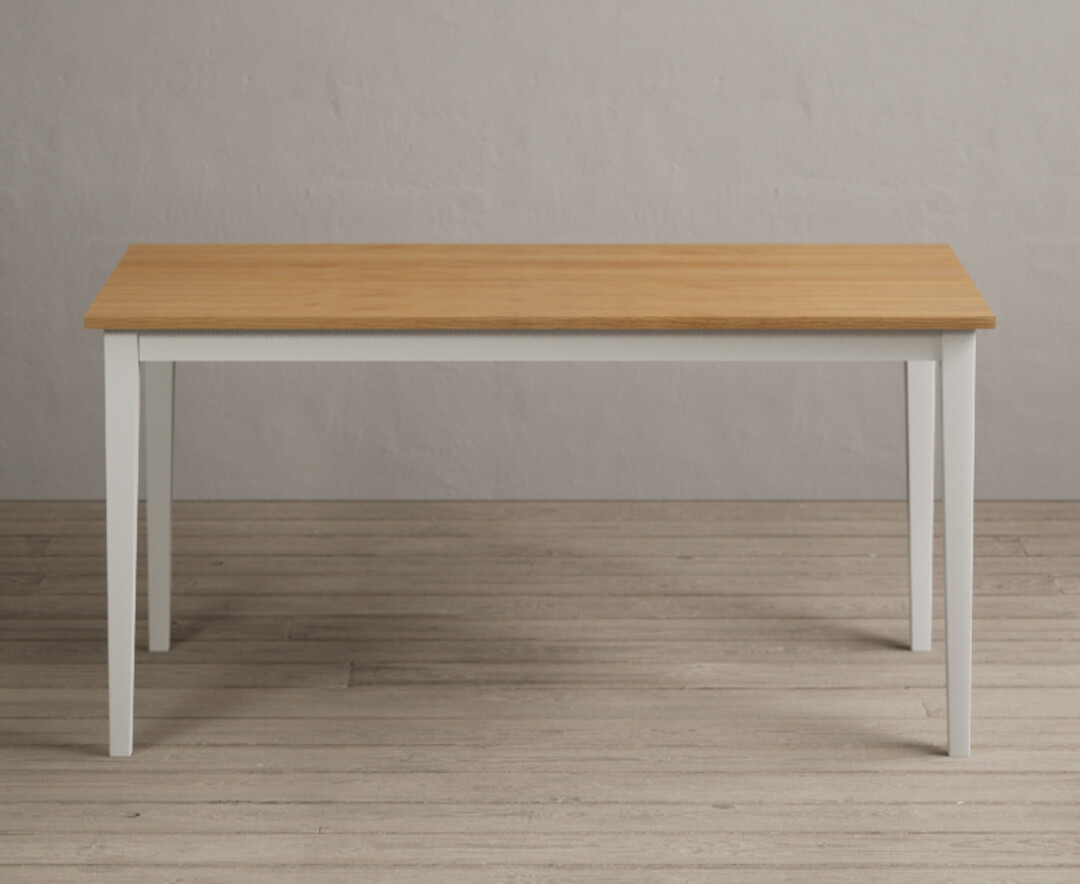 Kendal 150cm Solid Oak And Signal White Painted Dining Table