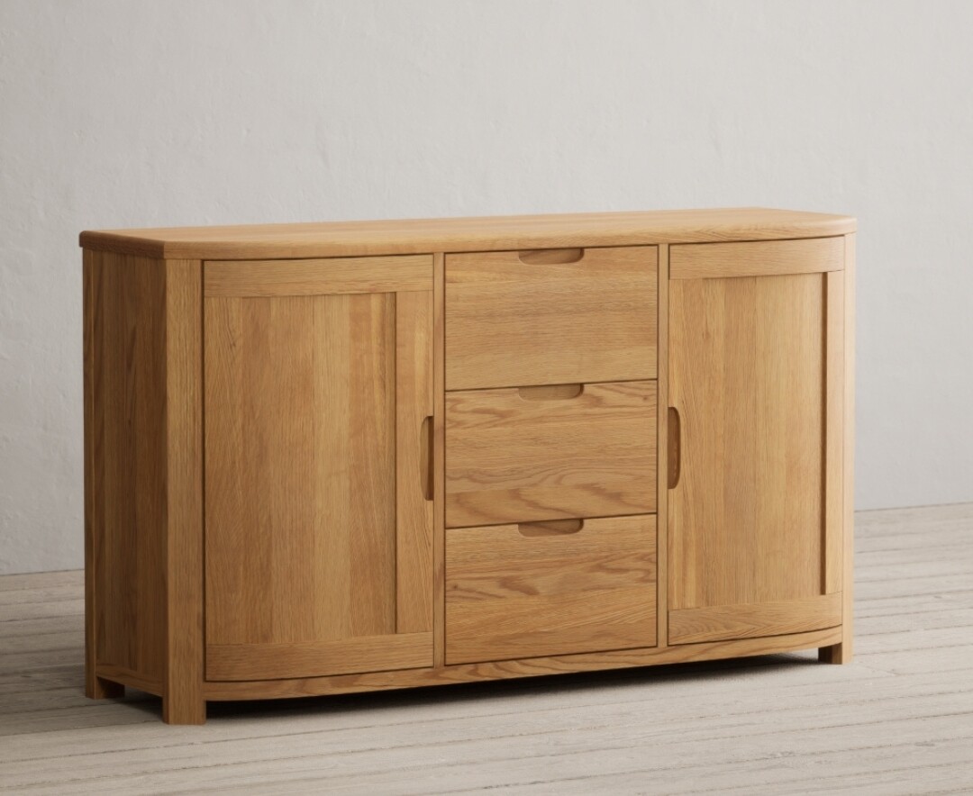 Somerton Curved Solid Oak Large Sideboard