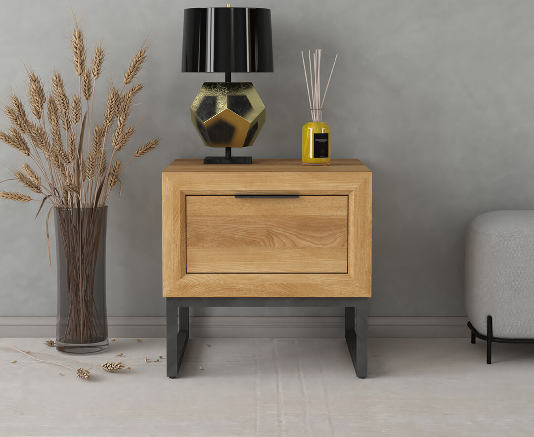 Product photograph of Loft Solid Oak Lamp Table from Oak Furniture Superstore