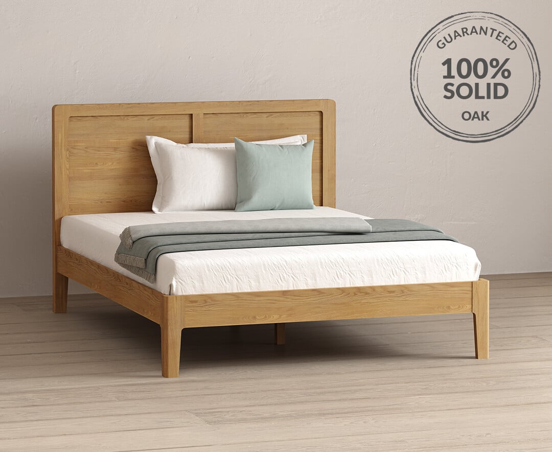 Loxton Solid Oak Kingsize Bed | Oak Furniture Superstore