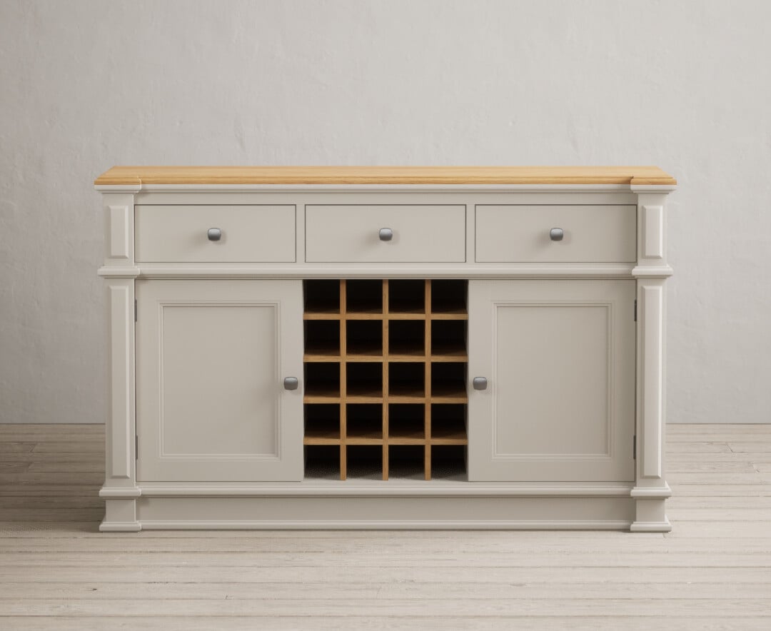 Product photograph of Lawson Oak And Soft White Painted Large Sideboard from Oak Furniture Superstore