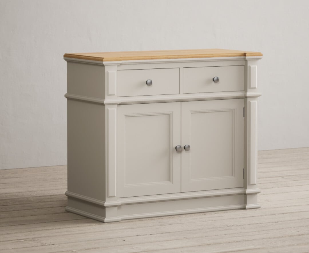 Product photograph of Lawson Oak And Soft White Painted Small Sideboard from Oak Furniture Superstore