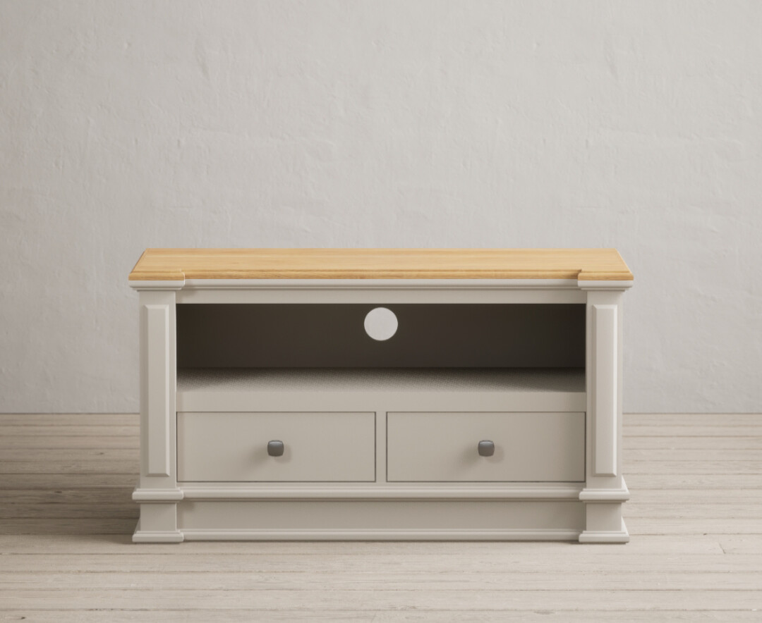 Product photograph of Lawson Oak And Soft White Painted Small Tv Cabinet from Oak Furniture Superstore