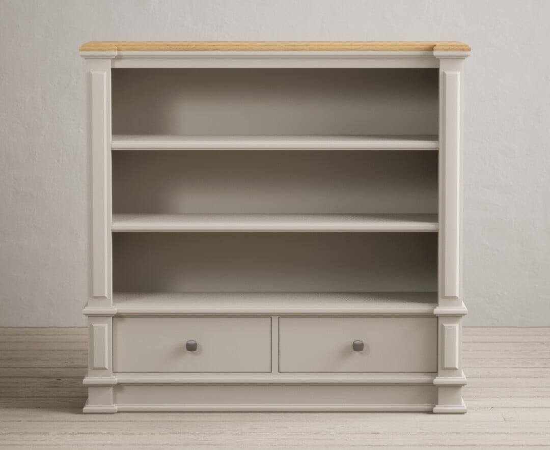 Product photograph of Lawson Oak And Soft White Painted Small Bookcase from Oak Furniture Superstore