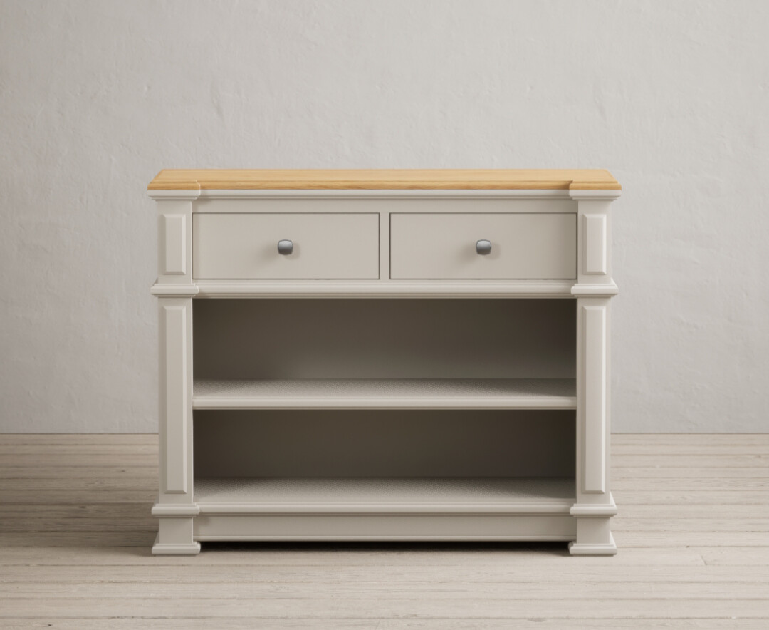 Product photograph of Lawson Oak And Soft White Painted Console Table from Oak Furniture Superstore