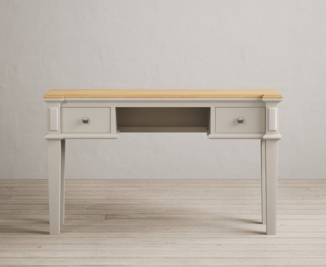 Product photograph of Lawson Oak And Soft White Painted Dressing Table from Oak Furniture Superstore