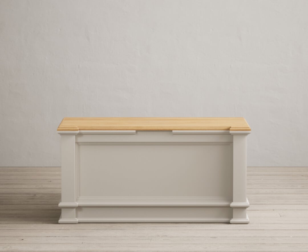 Product photograph of Lawson Oak And Soft White Painted Blanket Box from Oak Furniture Superstore