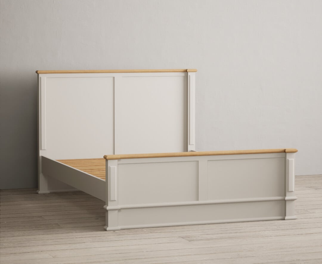 Product photograph of Lawson Oak And Soft White Painted Double Bed from Oak Furniture Superstore