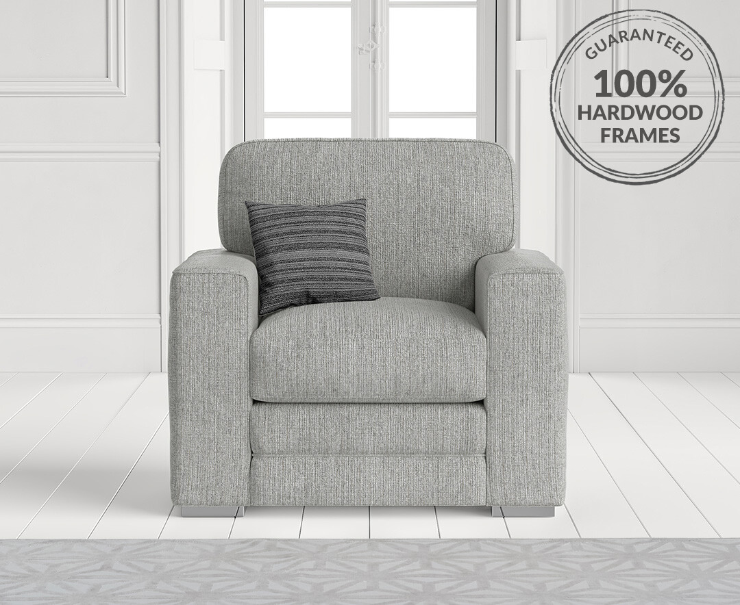 Photo 1 of Madden light grey fabric armchair