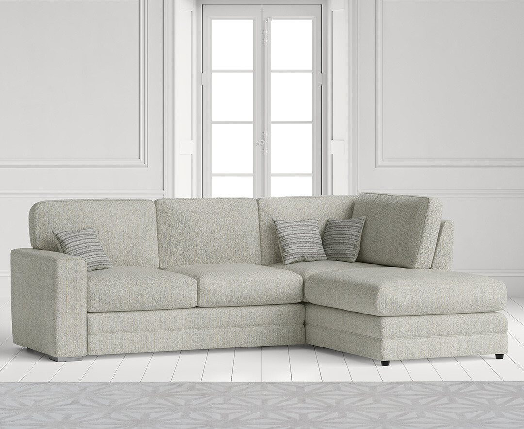 Product photograph of Madden Cream Fabric Right Hand Facing Corner Sofa from Oak Furniture Superstore