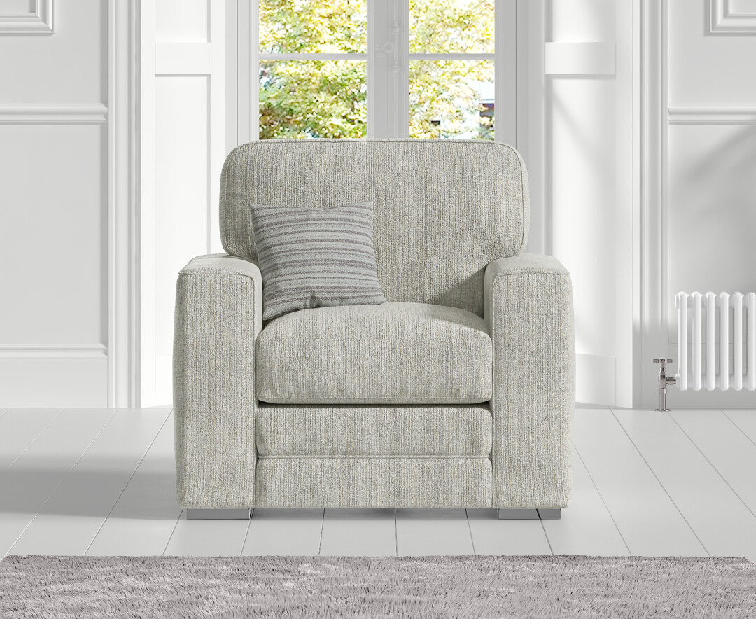 Product photograph of Madden Cream Fabric Armchair from Oak Furniture Superstore.