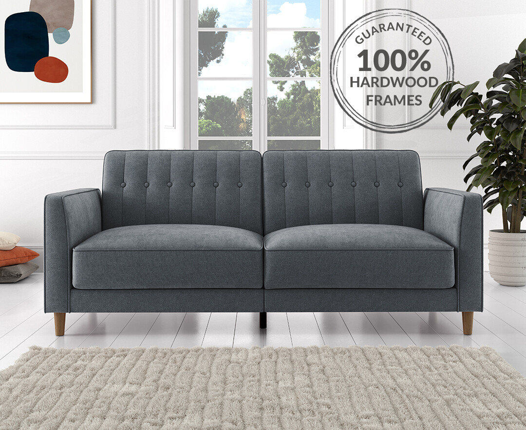 Product photograph of Merton Charcoal Grey Fabric Sofa Bed from Oak Furniture Superstore