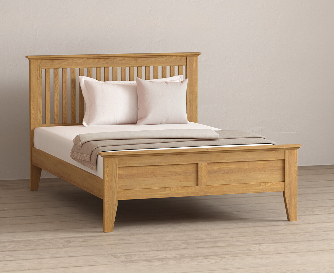Product photograph of Tilt Solid Oak Double Bed from Oak Furniture Superstore