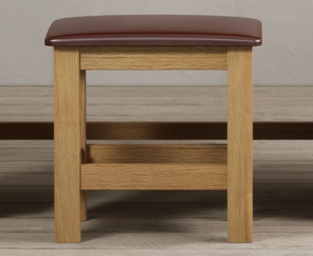 Product photograph of Tilt Solid Oak Dressing Table Stool from Oak Furniture Superstore