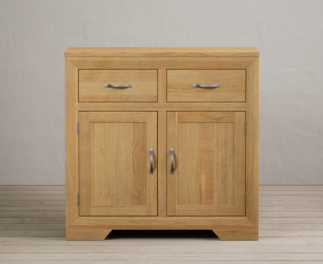 Product photograph of Tilt Solid Oak Small Sideboard from Oak Furniture Superstore