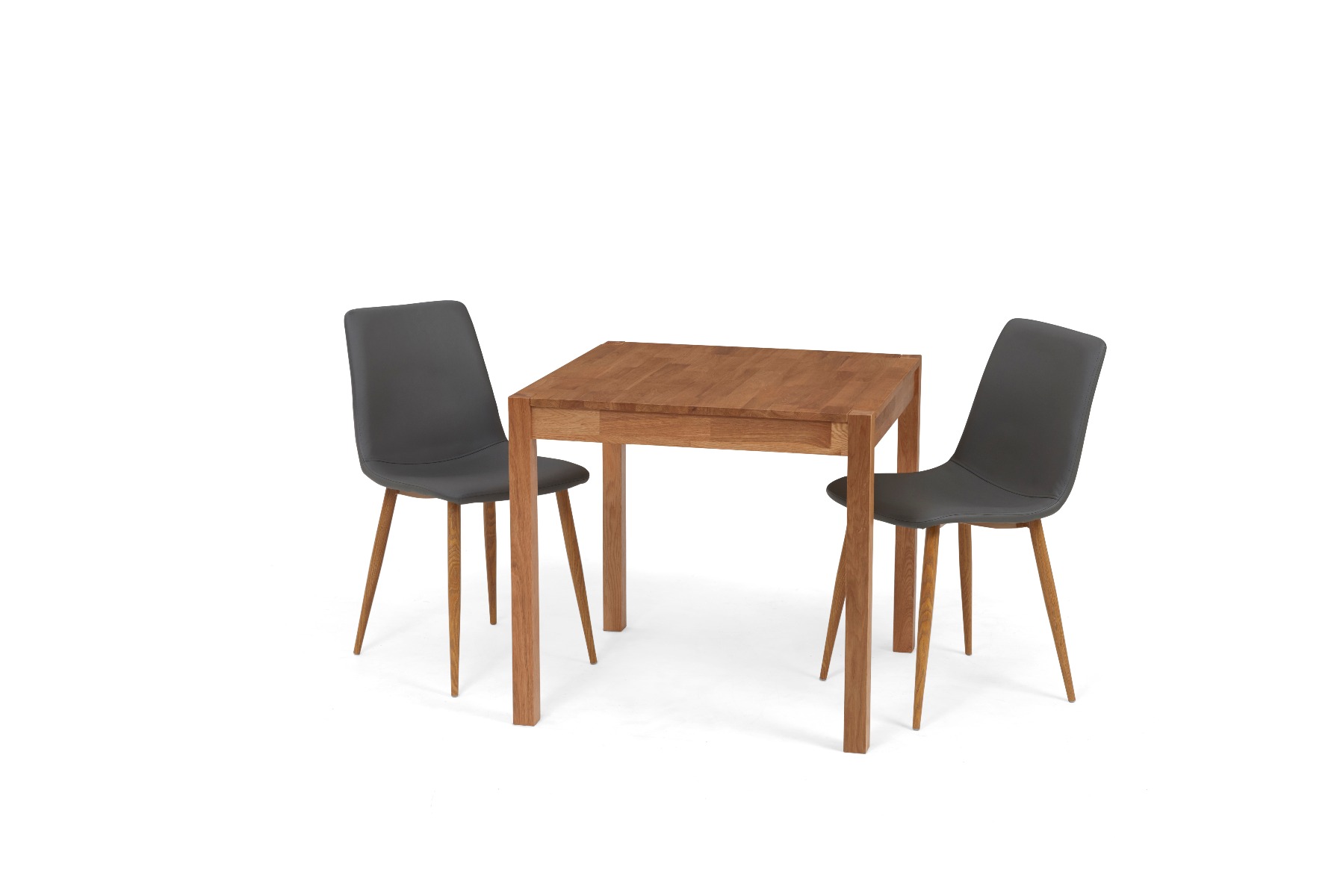 Photo 4 of York 80cm solid oak dining table with 4 grey astrid chairs