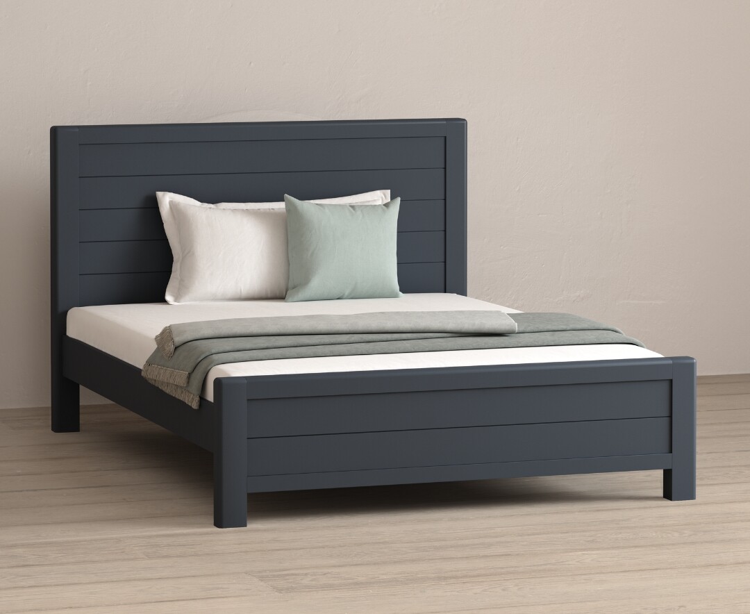 Product photograph of Pembridge Dark Blue Painted King Size Bed from Oak Furniture Superstore